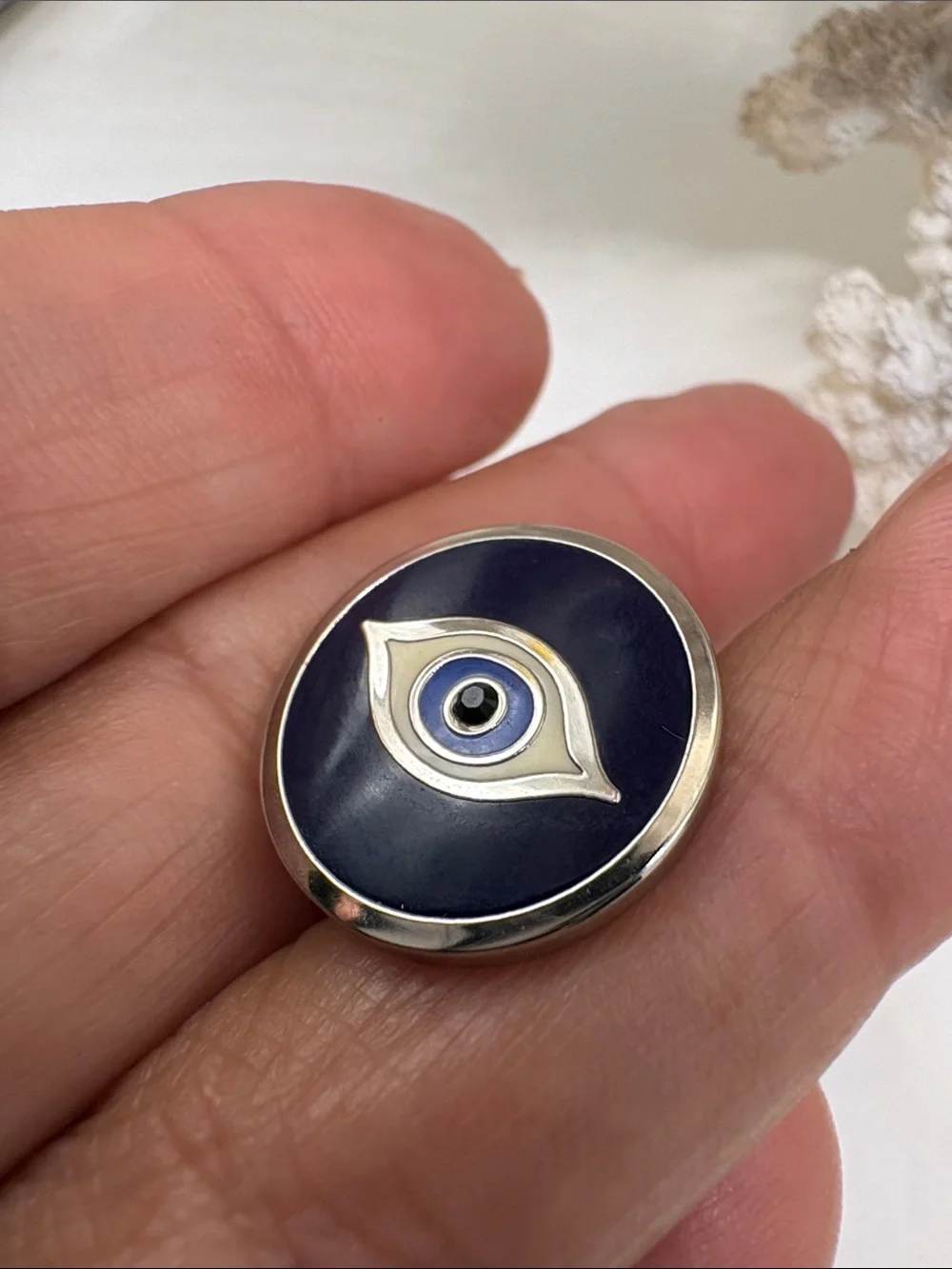 Men's or Women’s Evil Eye Cufflinks - Navy and Blue